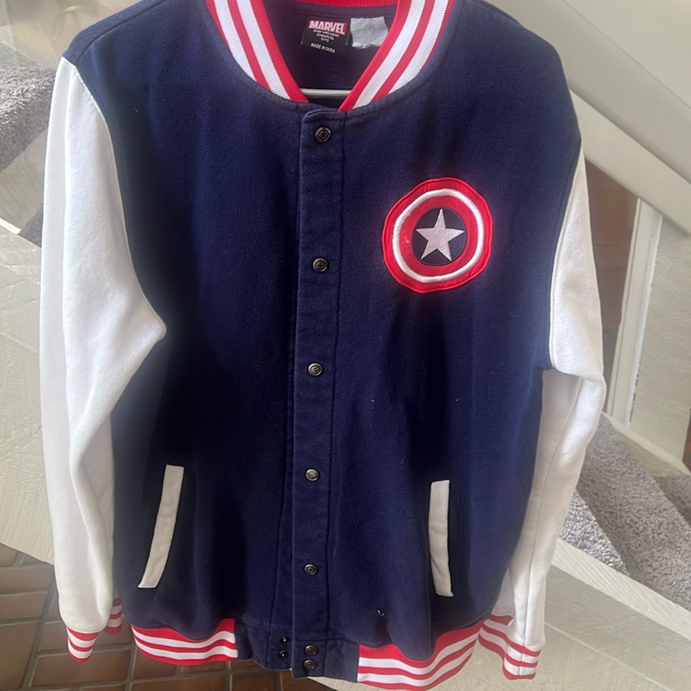 Captain America fleece jersey letter jacket size 43 chest